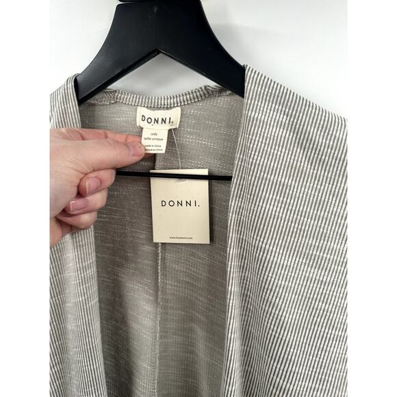 DONNI Ribbed Sandwash Cardigan Longer Length NWT OneSize - Picture 2 of 7